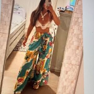 True Destination Colorful dreary Wide-Leg Pants